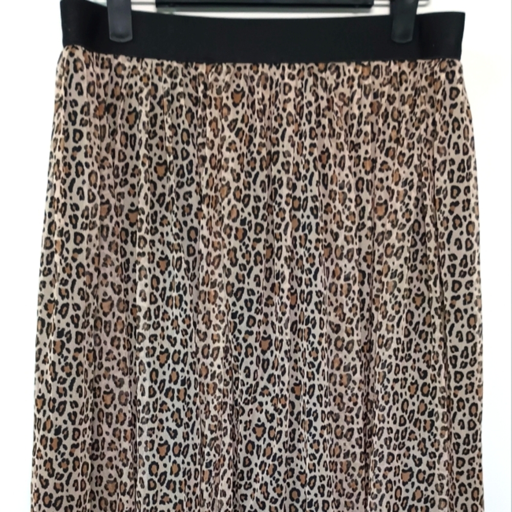 Leopard print a-line skirt